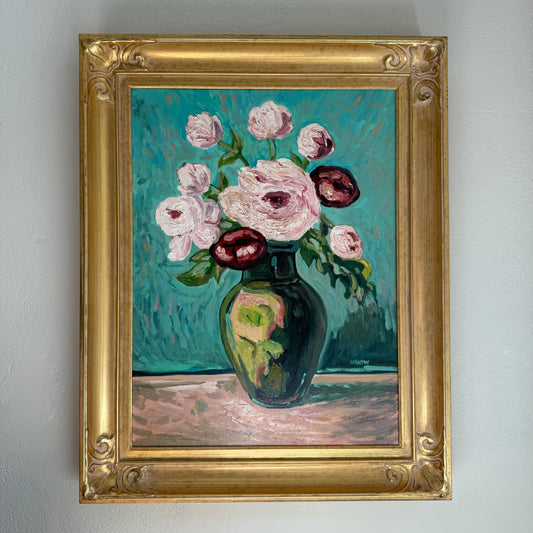 Moody Floral in Elegant Gold Vase