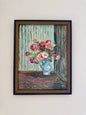 Impressionistic Flowers in Blue Vase