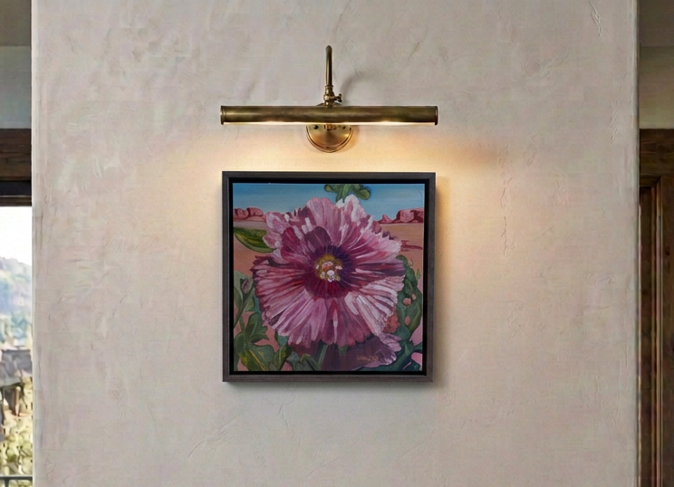 Hollyhocks - 12x12 inches